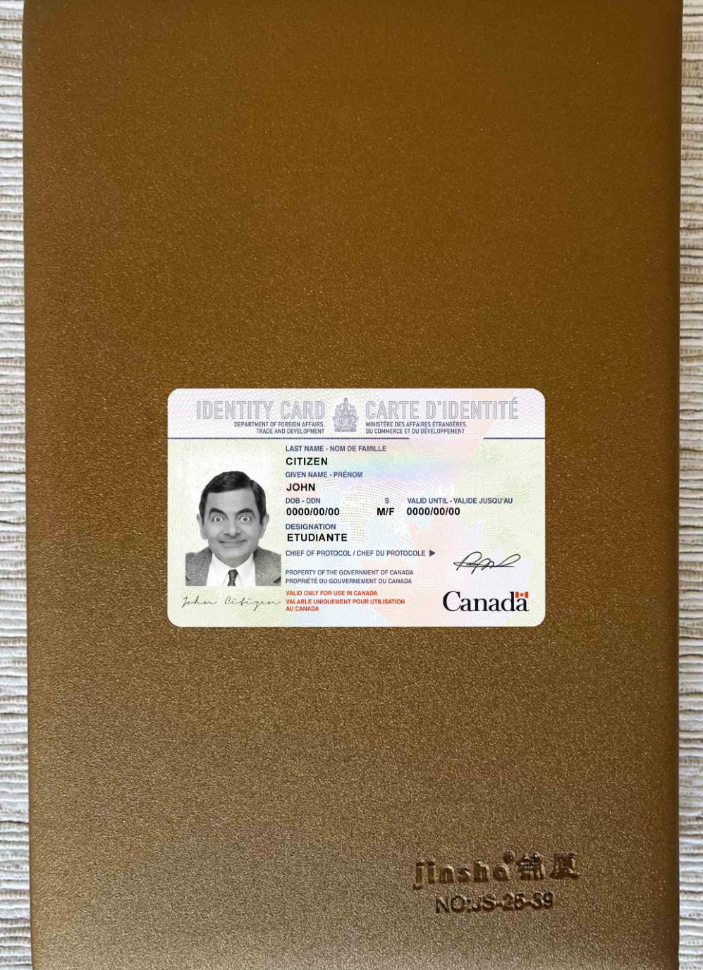 Canada Identity card photolook FRONT PSD template